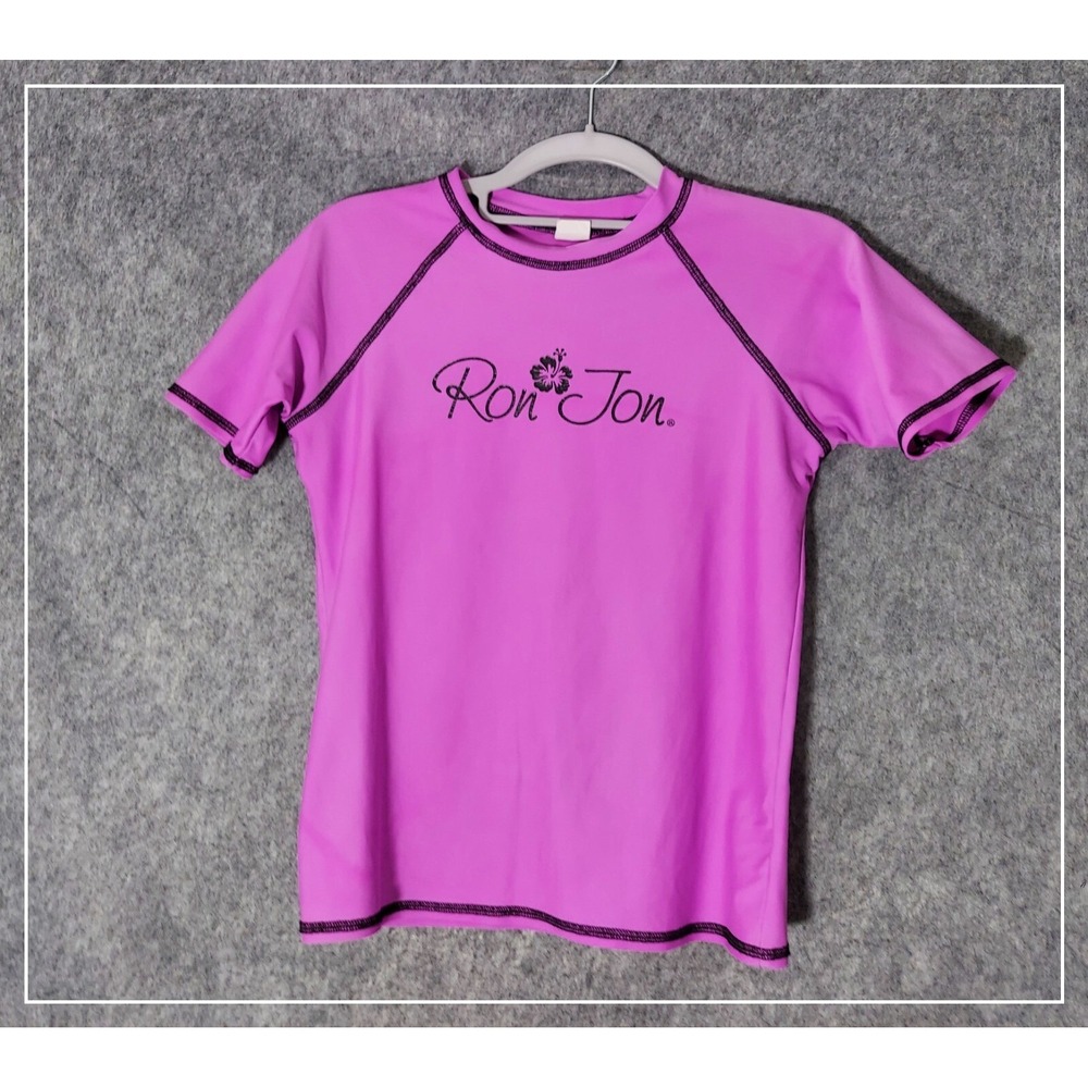 Ron Jon Girls 12 Pink Rashguard Surf Beach Vacation Swimwear Coastal Sport Style